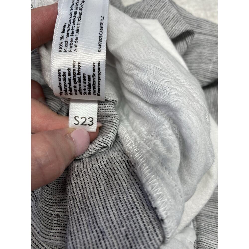 Eileen Fisher Pants XL Organic Linen Crinkle Cropped Wide Leg Coastal Resort - Picture 10 of 15